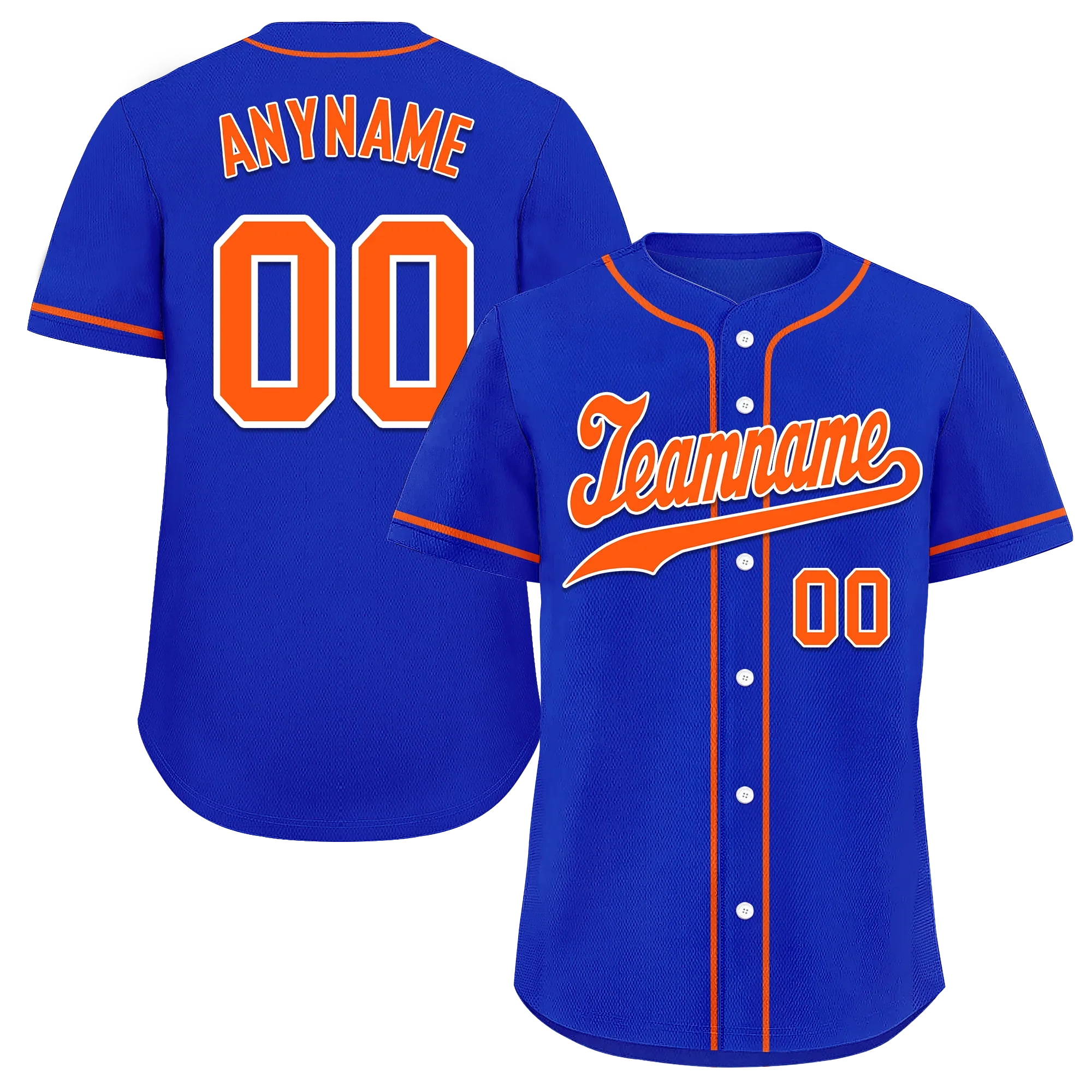 Custom Blue Classic Style Orange Personalized Authentic Baseball Jersey BSBJ01-bd0fac7 - Coolcustomize