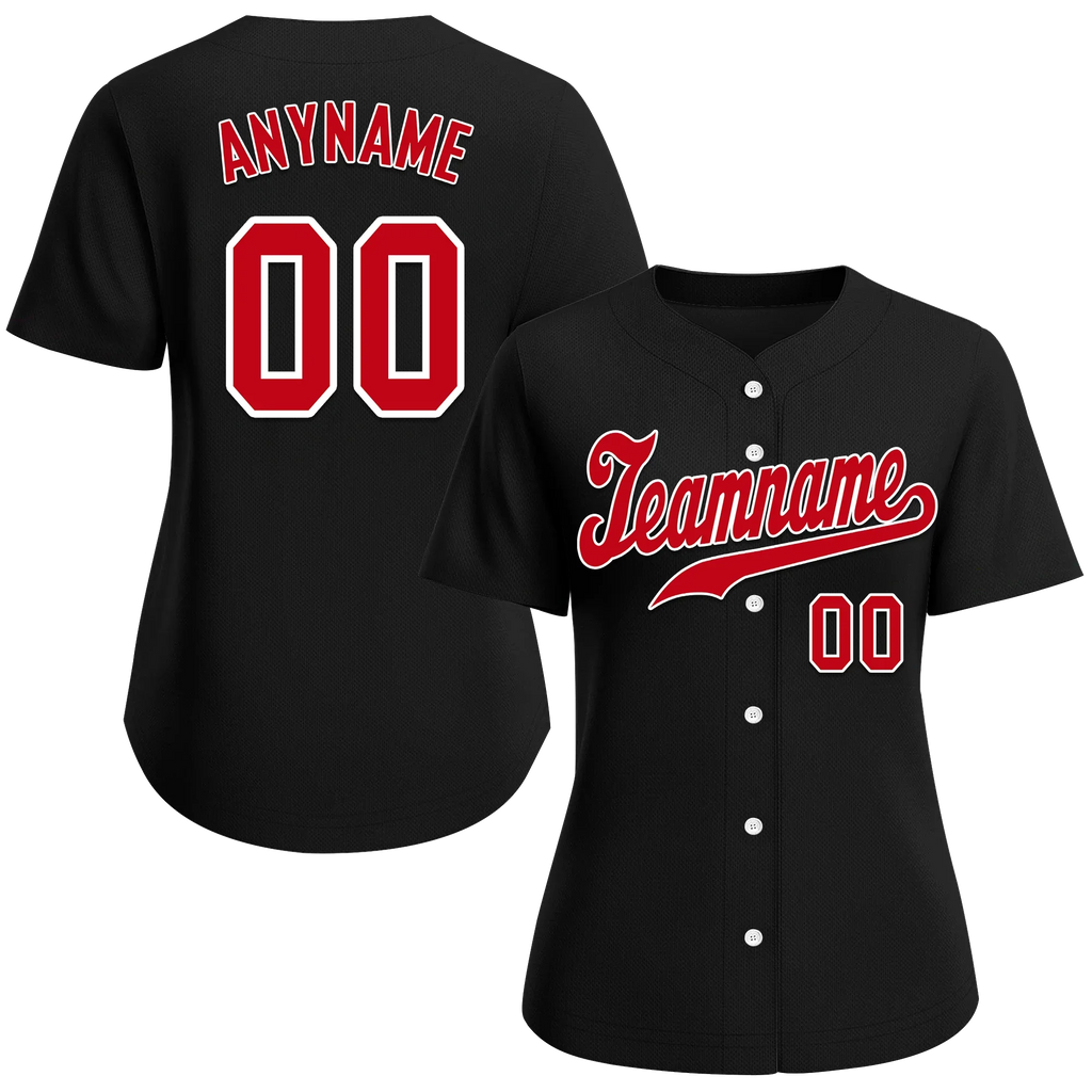 Custom Black Classic Style Red Personalized Authentic Baseball Jersey BSBJ01-bd0faae - Coolcustomize