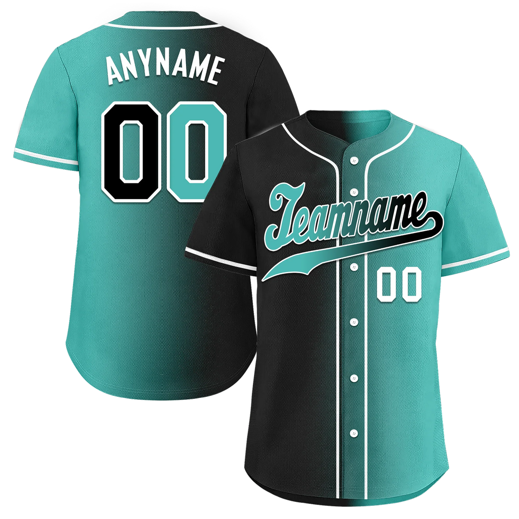 Custom Black Green Gradient Fashion Personalized Authentic Baseball Jersey BSBJ01-D0a7a0c - Coolcustomize