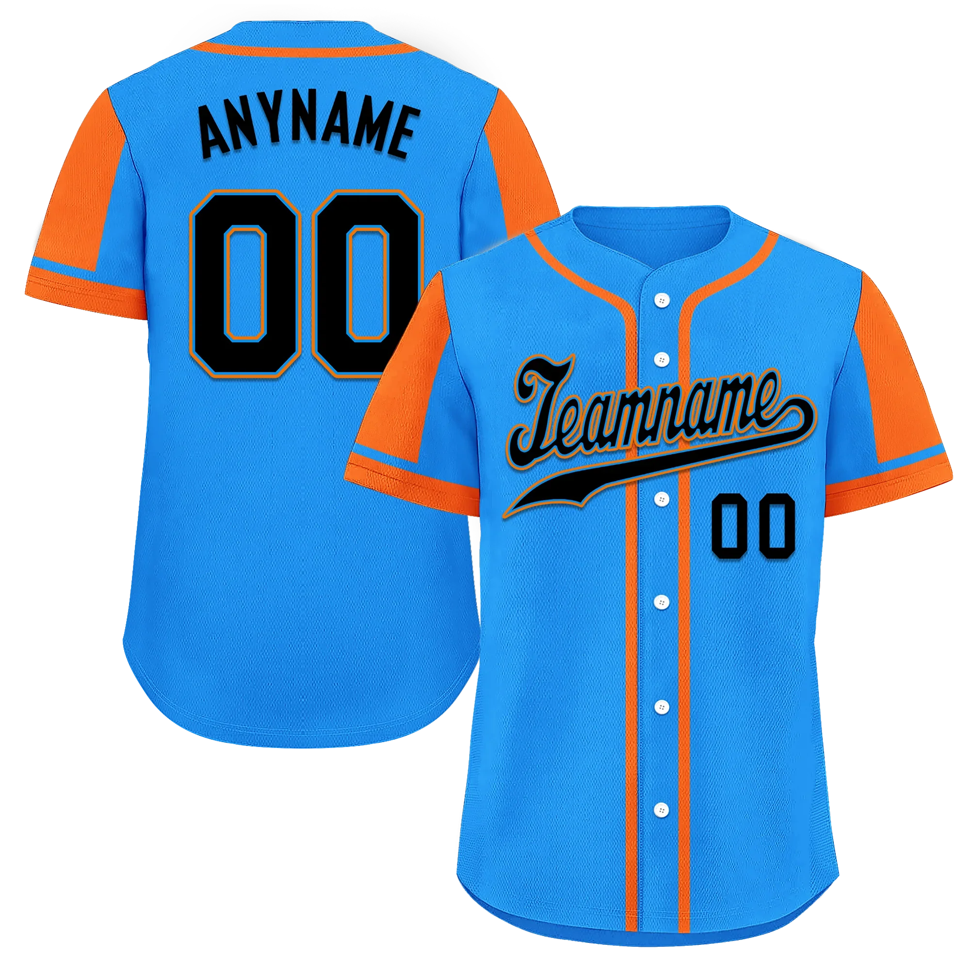 Custom Blue Orange Raglan Sleeves Personalized Authentic Baseball Jersey BSBJ01-D017210 - Coolcustomize