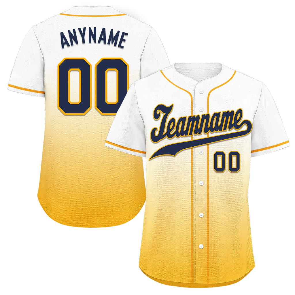 Custom White Yellow Fade Fashion Personalized Authentic Baseball Jersey BSBJ01-D0a70dc - Coolcustomize