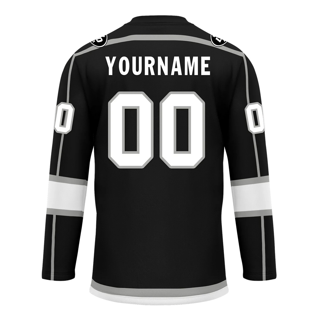Custom Black White Personalized Hockey Jersey HCKJ01-D0a70e8 - Coolcustomize