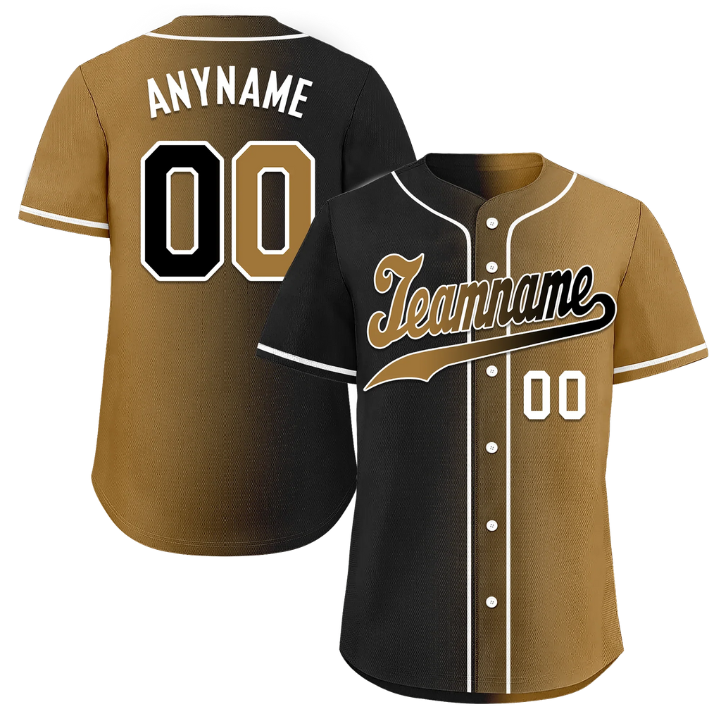 Custom Black Gold Gradient Fashion Personalized Authentic Baseball Jersey BSBJ01-D0a7a0d - Coolcustomize