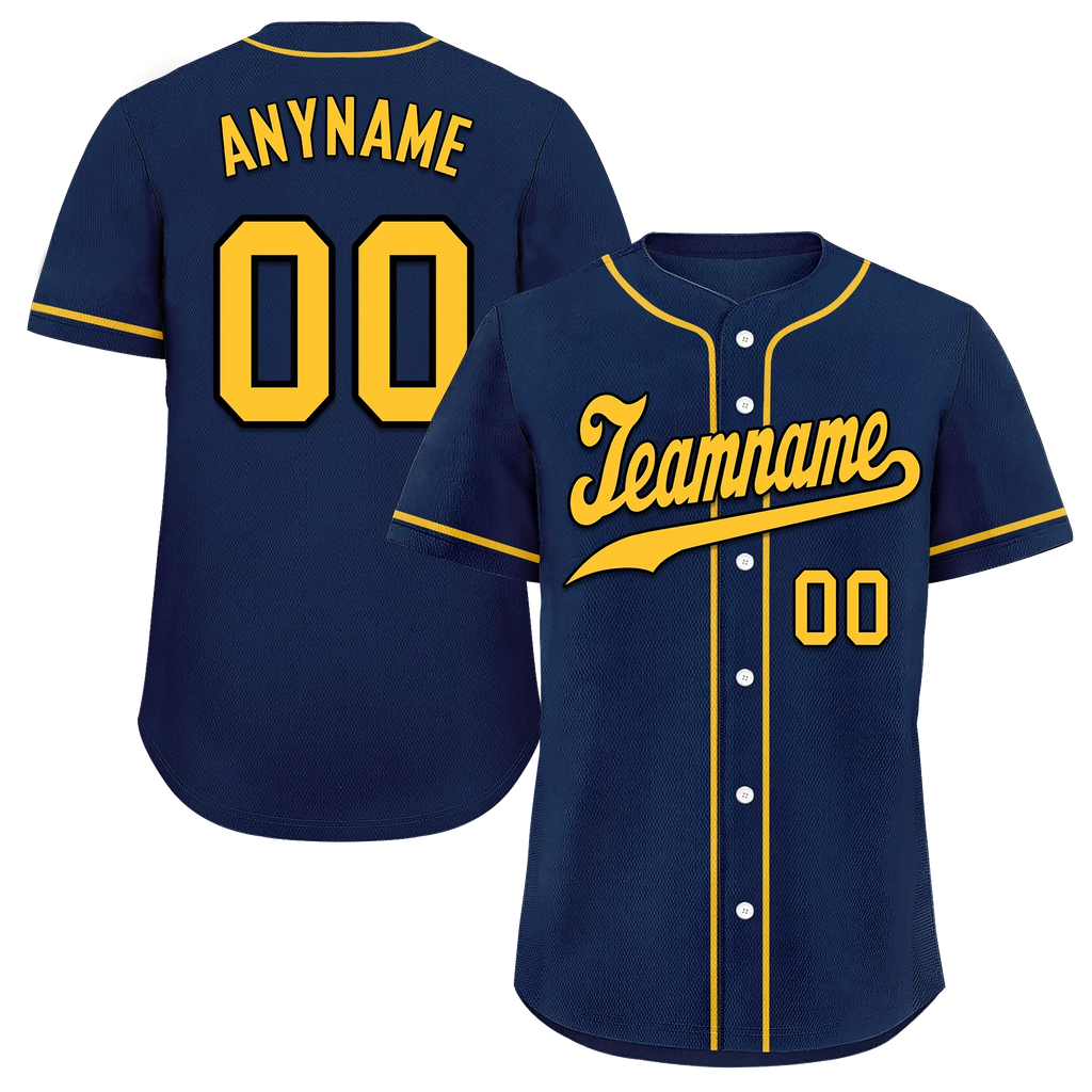 Custom Blue Classic Style Yellow Personalized Authentic Baseball Jersey BSBJ01-bd0fada - Coolcustomize