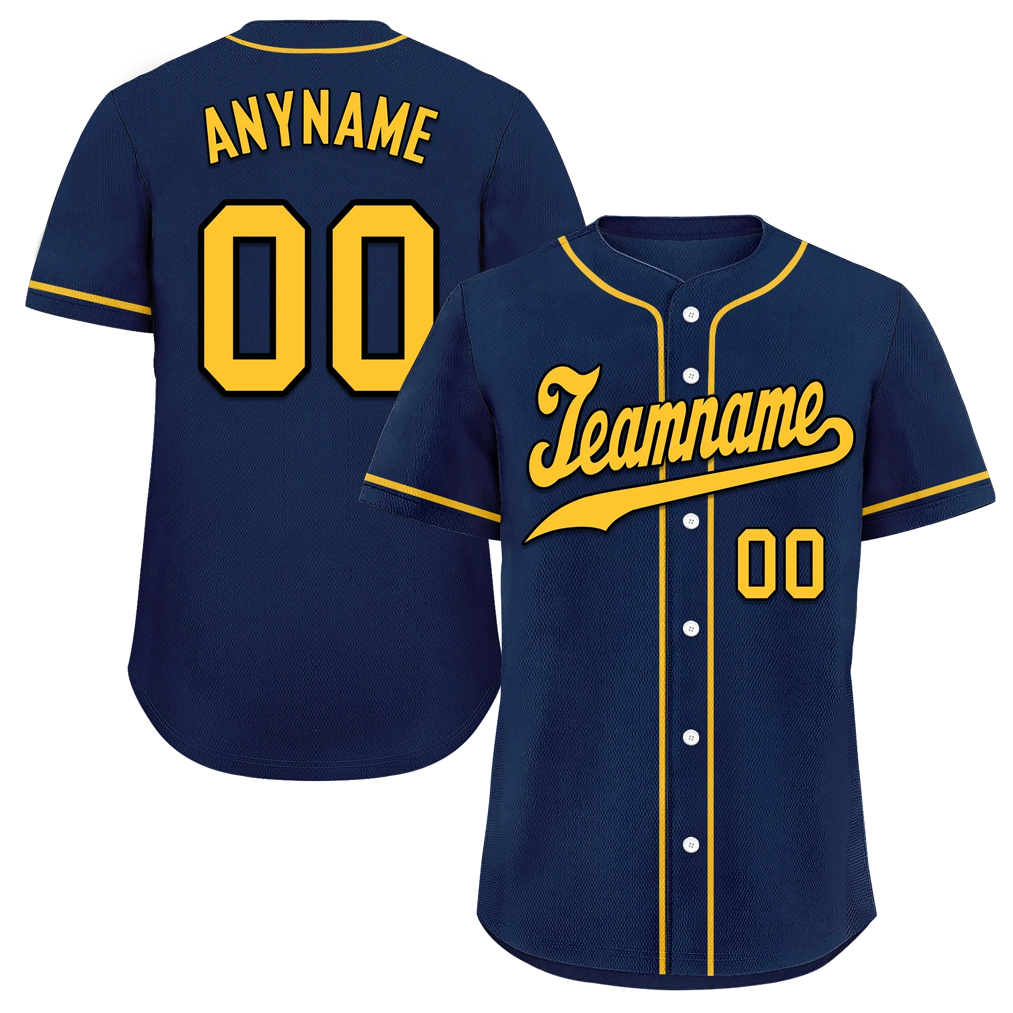 Custom Blue Classic Style Yellow Personalized Authentic Baseball Jersey BSBJ01-bd0fada - Coolcustomize