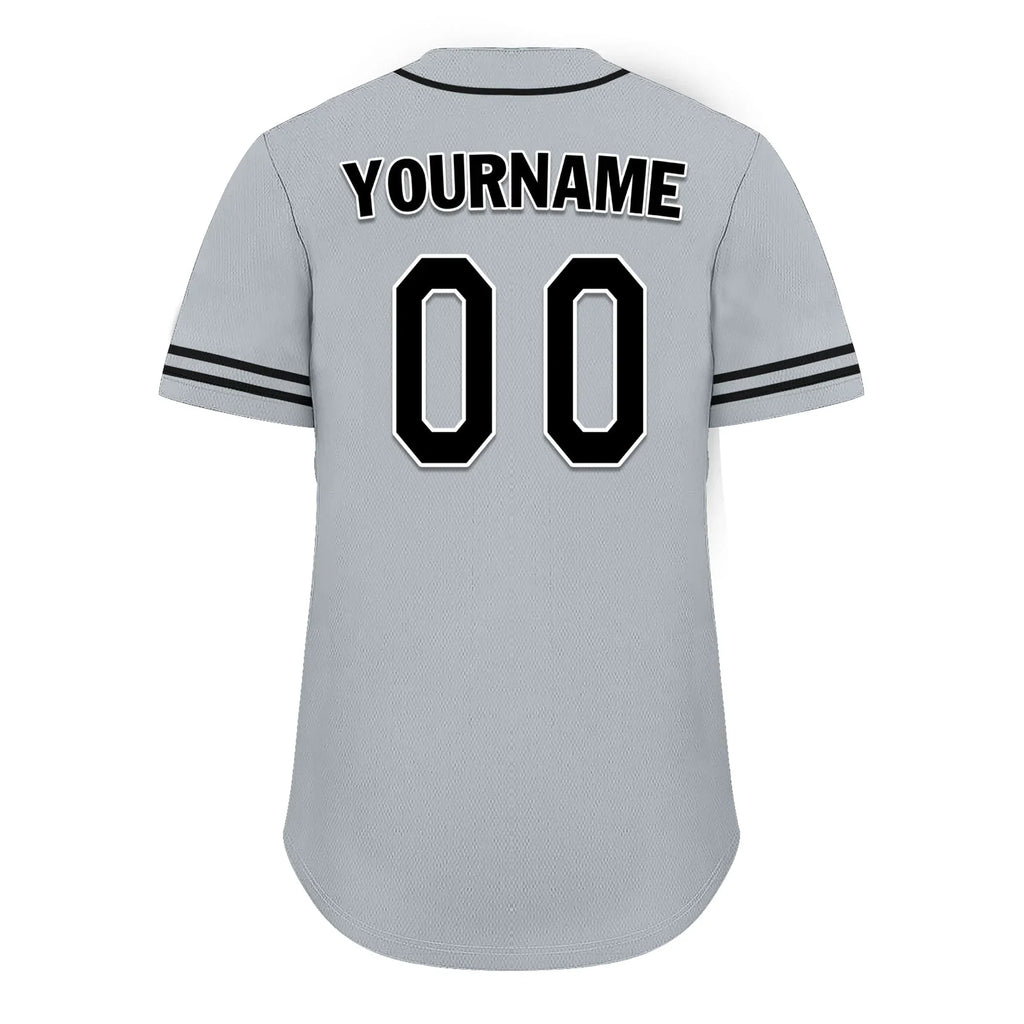 Custom Grey Classic Style Black Personalized Authentic Baseball Jersey UN002-bd0b00d8-d - Coolcustomize