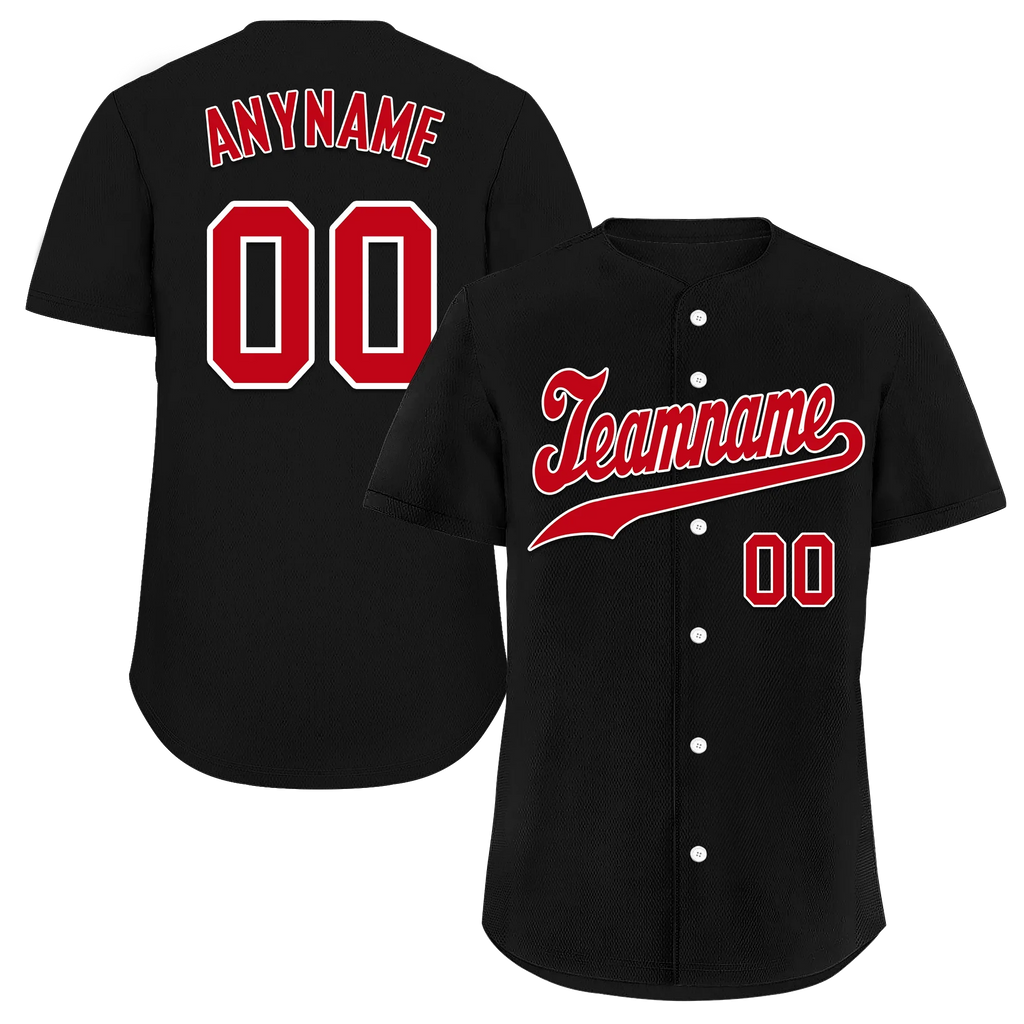 Custom Black Classic Style Red Personalized Authentic Baseball Jersey BSBJ01-bd0faae - Coolcustomize