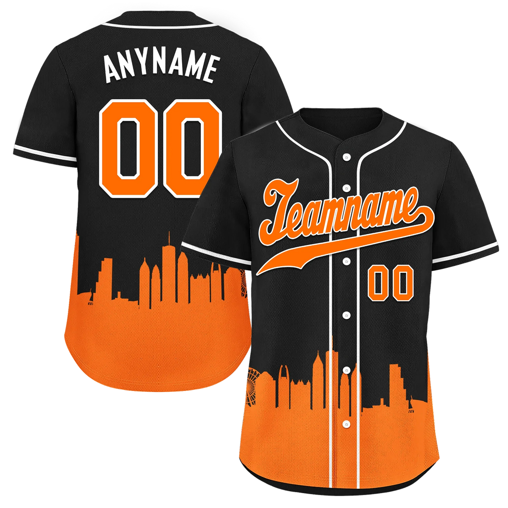 Custom Black Orange City Edition Personalized Authentic Baseball Jersey BSBJ01-D017133 - Coolcustomize