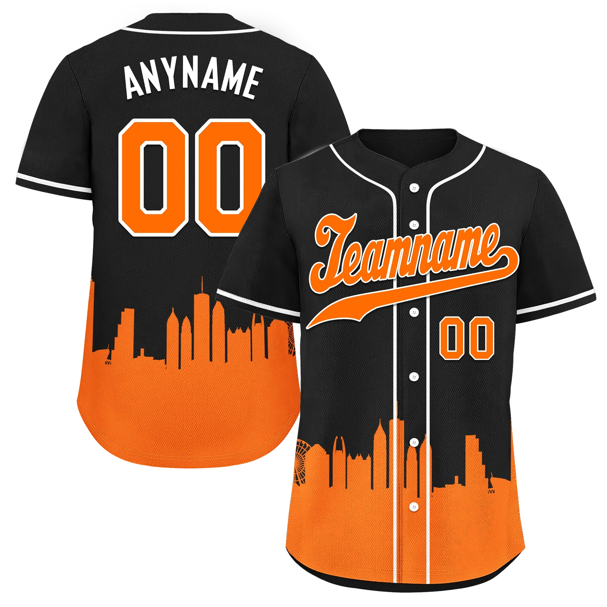 Custom Black Orange City Edition Personalized Authentic Baseball Jersey BSBJ01-D017133 - Coolcustomize
