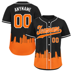 Custom Black Orange City Edition Personalized Authentic Baseball Jersey BSBJ01-D017133