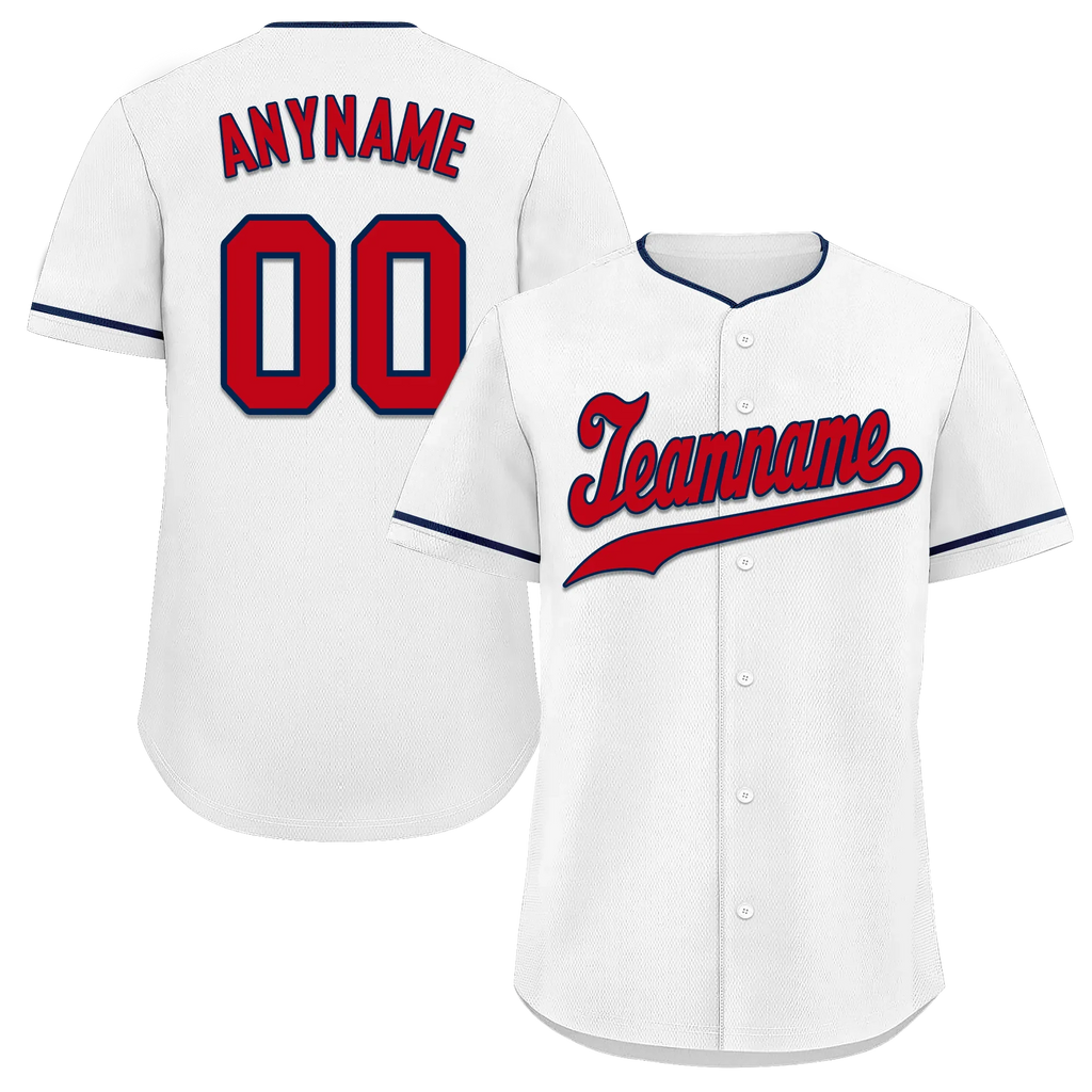 Custom White Classic Style Red Personalized Authentic Baseball Jersey BSBJ01-bd0faaf - Coolcustomize