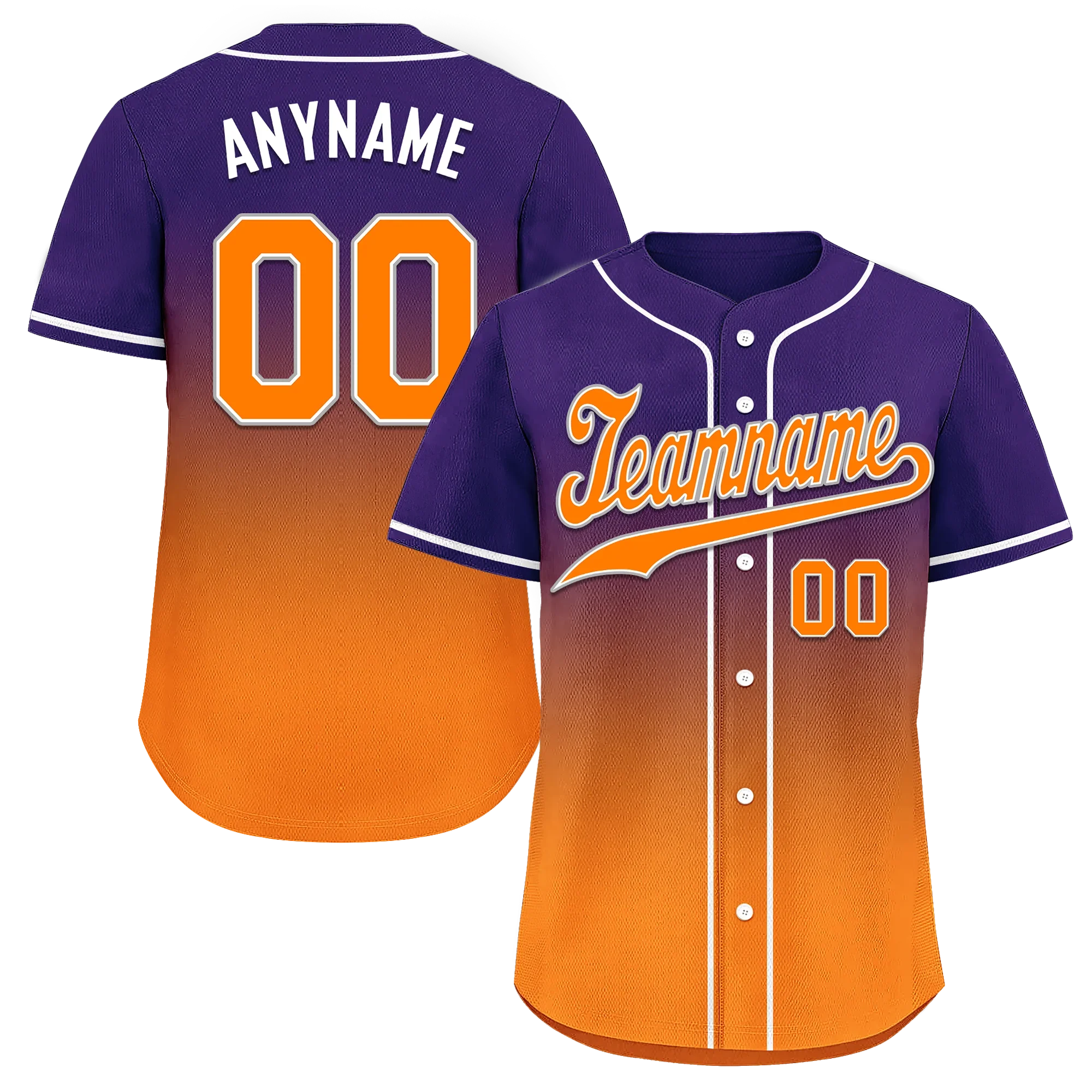 Custom Purple Orange Fade Fashion Personalized Authentic Baseball Jersey BSBJ01-D0a70de - Coolcustomize