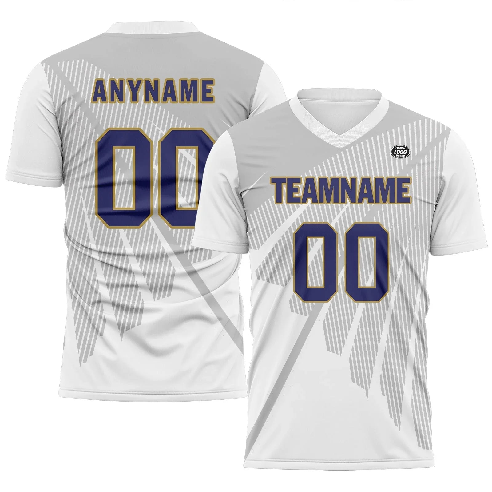 Custom Gray White Soccer Sets Jersey Personalized SCJ101-D28042 - Coolcustomize