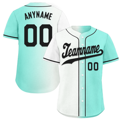 Custom White Green Gradient Fashion Personalized Authentic Baseball Jersey BSBJ01-D0a7aa7