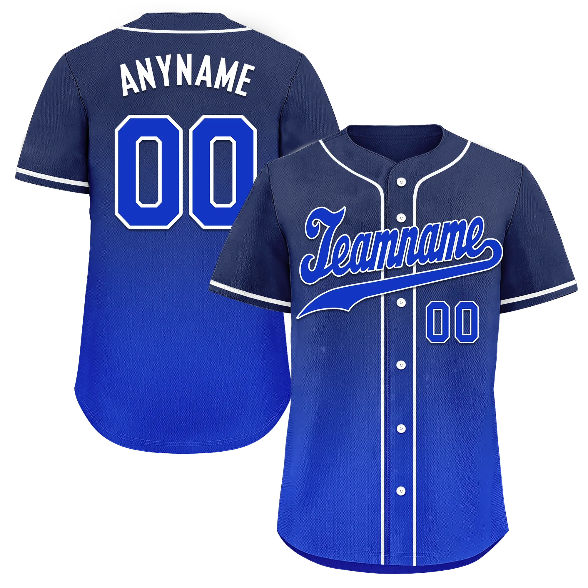 Custom Blue Fade Fashion Personalized Authentic Baseball Jersey BSBJ01-D0a70ed - Coolcustomize