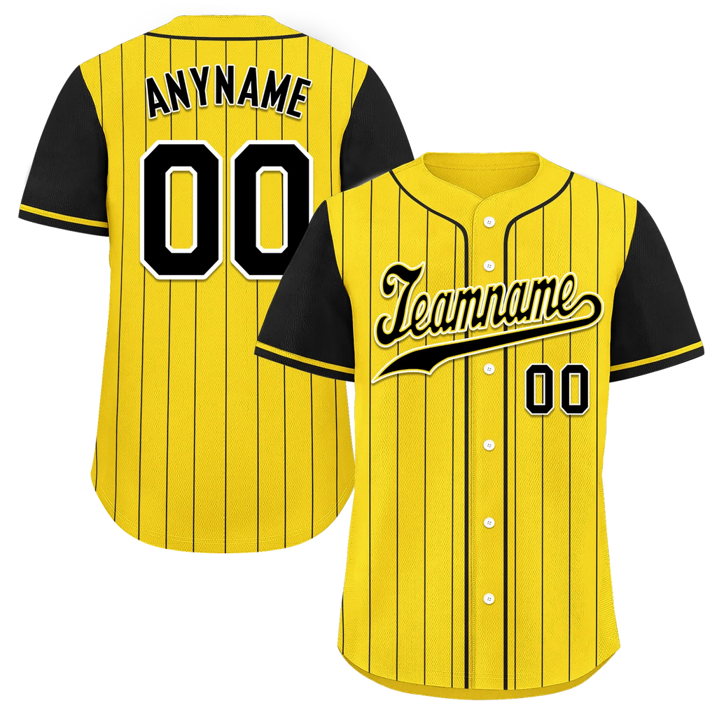 Custom Gold Black Stripe Fashion Personalized Authentic Baseball Jersey BSBJ01-D017218 - Coolcustomize