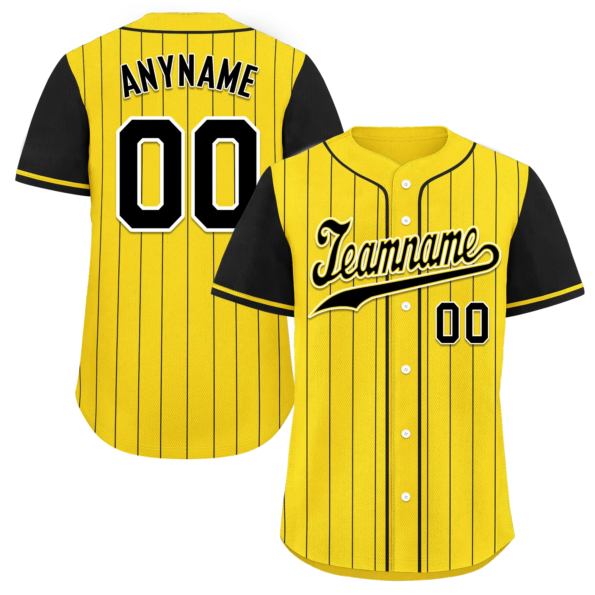 Custom Gold Black Stripe Fashion Personalized Authentic Baseball Jersey BSBJ01-D017218 - Coolcustomize
