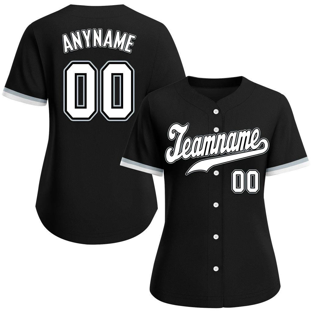 Custom Black Classic Style White Personalized Authentic Baseball Jersey BSBJ01-bd0faa7 - Coolcustomize