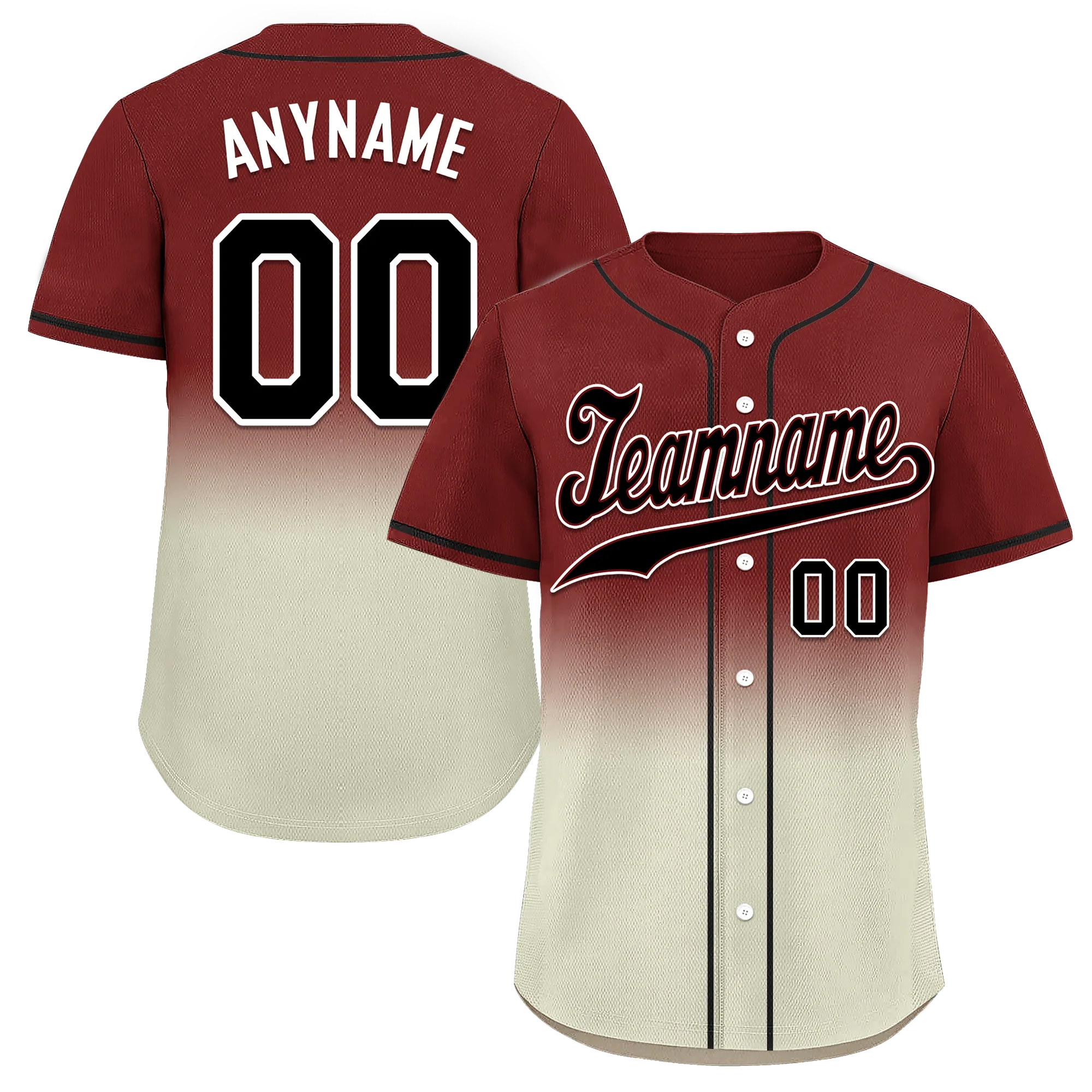 Custom Red Grey Fade Fashion Personalized Authentic Baseball Jersey BSBJ01-D0a70fa - Coolcustomize