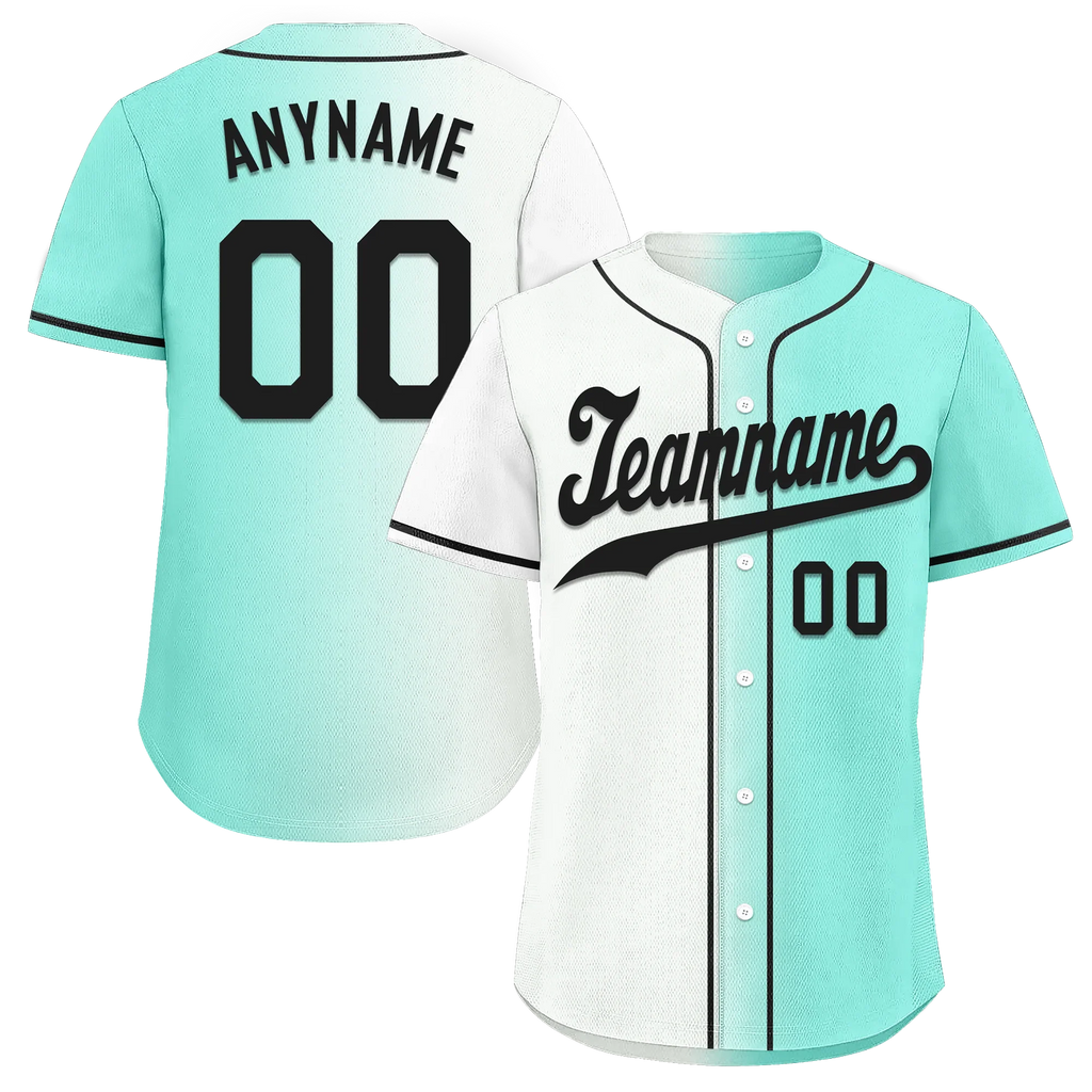Custom White Green Gradient Fashion Personalized Authentic Baseball Jersey BSBJ01-D0a7aa7 - Coolcustomize