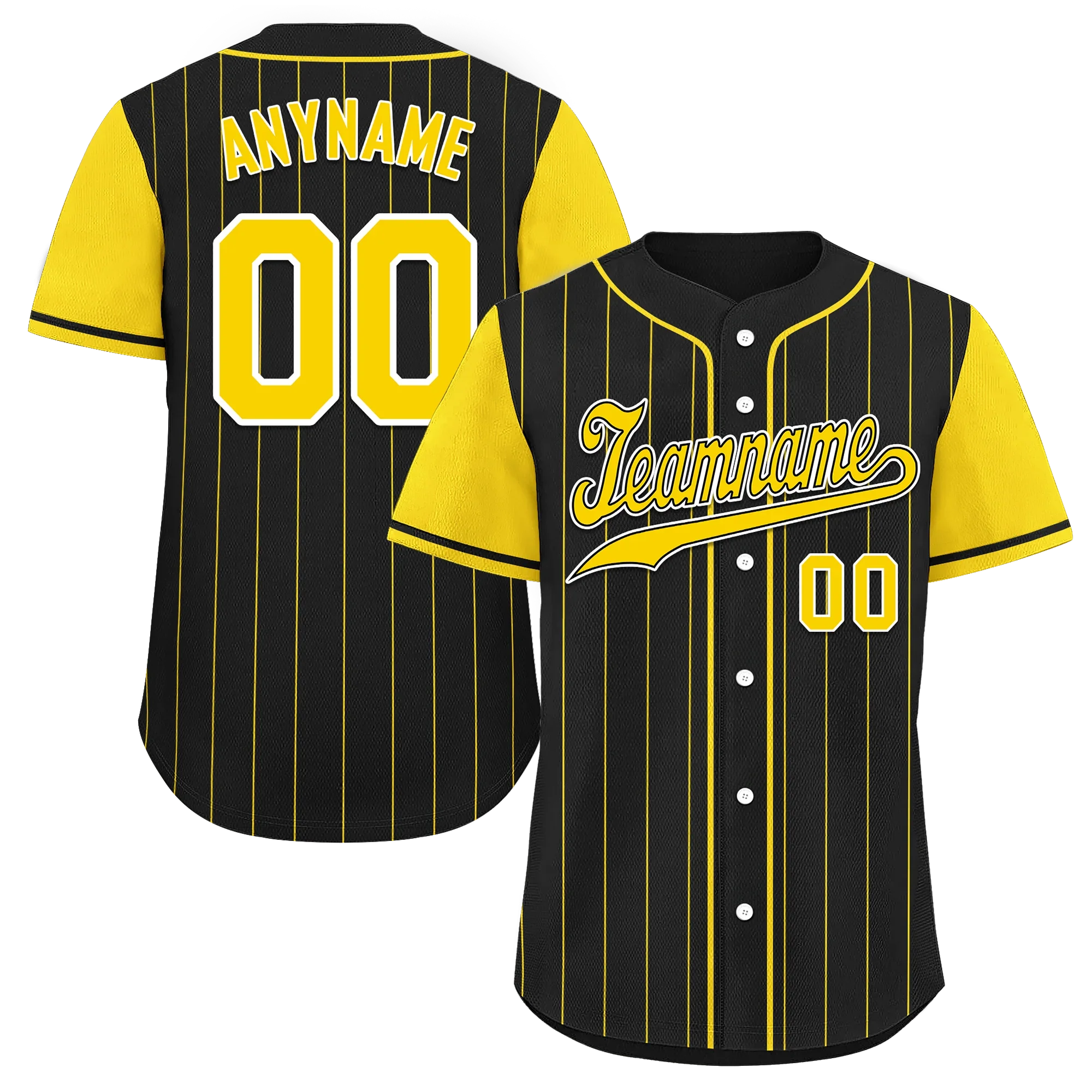 Custom Black Gold Stripe Fashion Personalized Authentic Baseball Jersey BSBJ01-D017217 - Coolcustomize