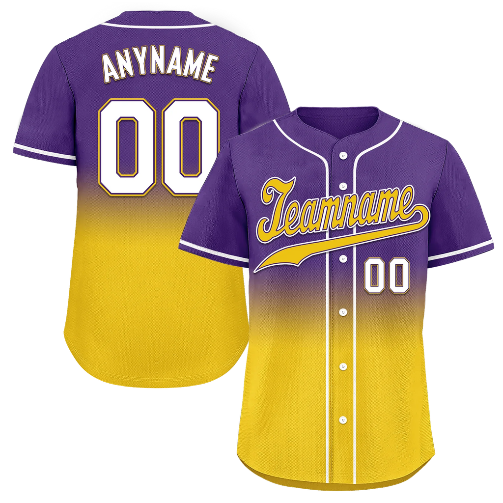 Custom Purple Yellow Fade Fashion Personalized Authentic Baseball Jersey BSBJ01-D0a70cb - Coolcustomize