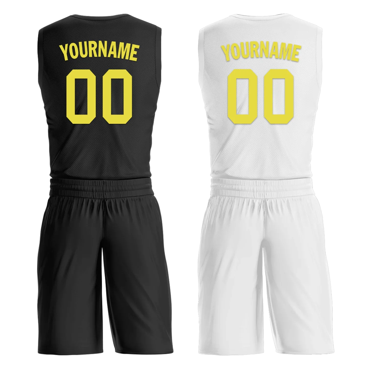 Custom Black White Classic Style Reversible Basketball Uniform Personalized COOLMAX BBJR-D017048 - Coolcustomize