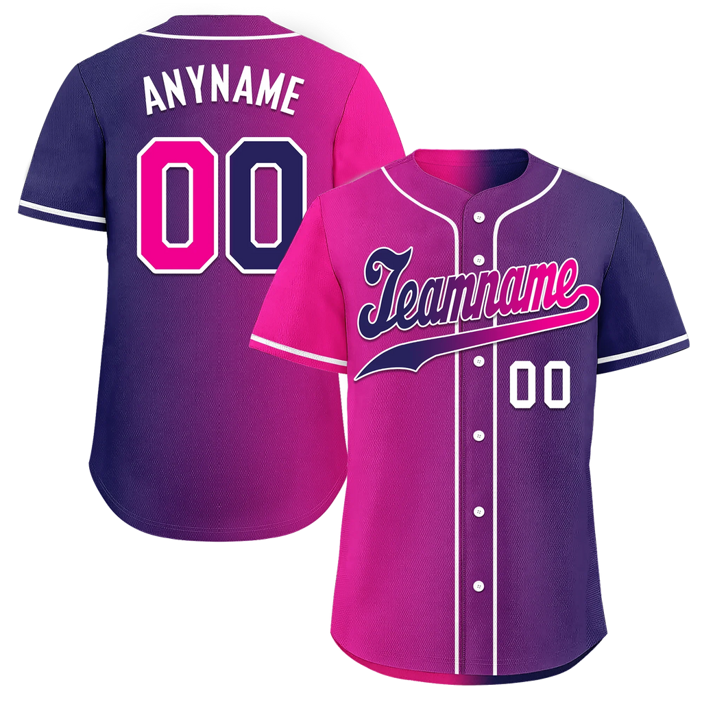 Custom Pink Blue Gradient Fashion Personalized Authentic Baseball Jersey BSBJ01-D0a7aab - Coolcustomize