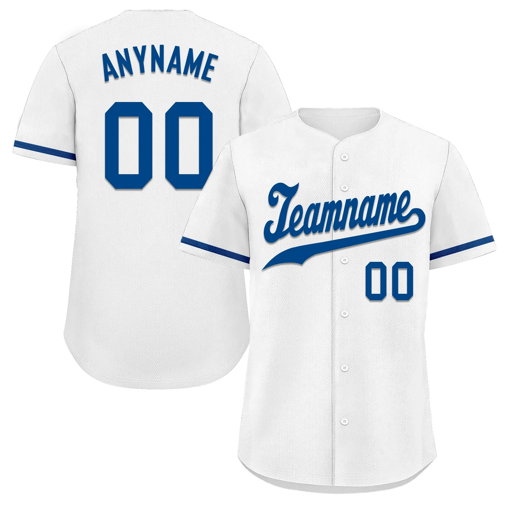 Custom White Classic Style Blue Personalized Authentic Baseball Jersey BSBJ01-bd0faa9 - Coolcustomize
