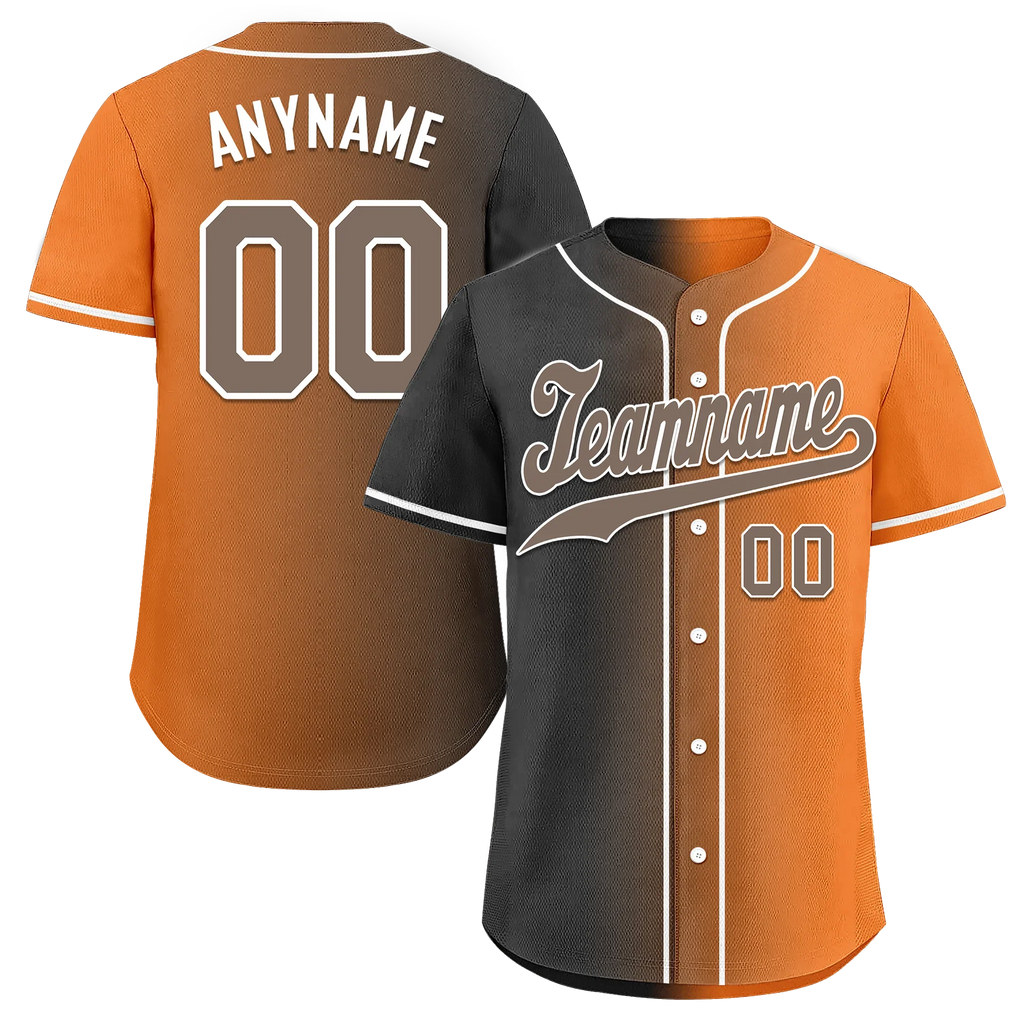 Custom Grey Orange Gradient Fashion Personalized Authentic Baseball Jersey BSBJ01-D0a7097 - Coolcustomize