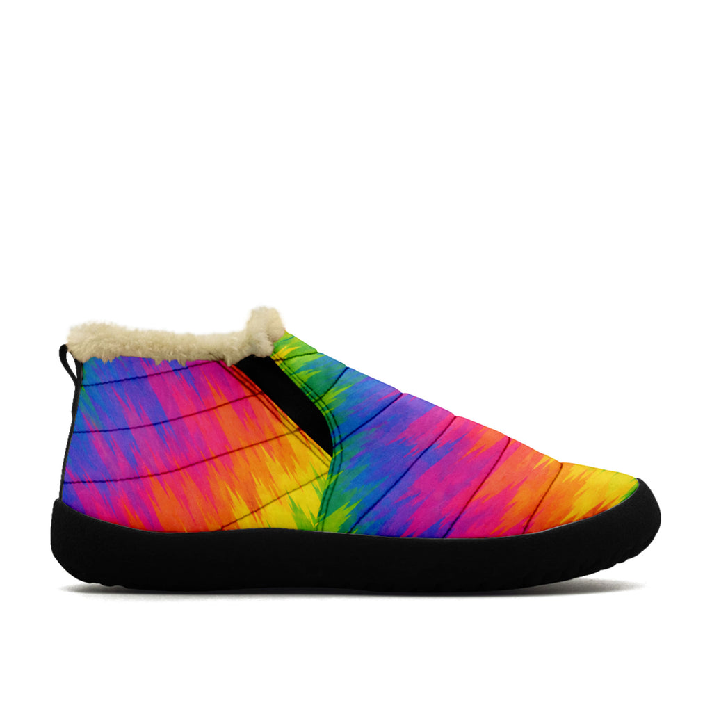 Personalized Colorful Winter Camp Slippers – Cozy Fleece Lined Ankle Snow Boots, Custom Gift for Her