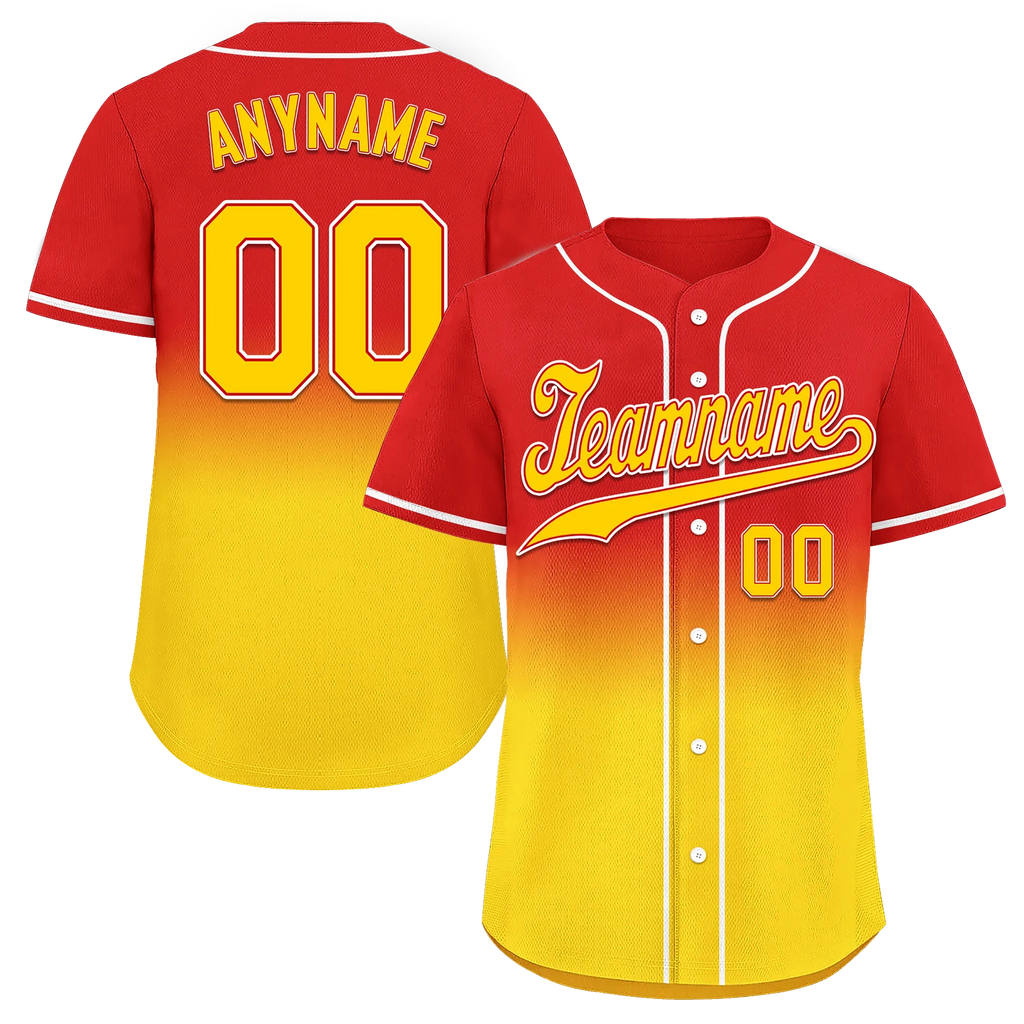 Custom Red Yellow Fade Fashion Personalized Authentic Baseball Jersey BSBJ01-D0a70d7 - Coolcustomize