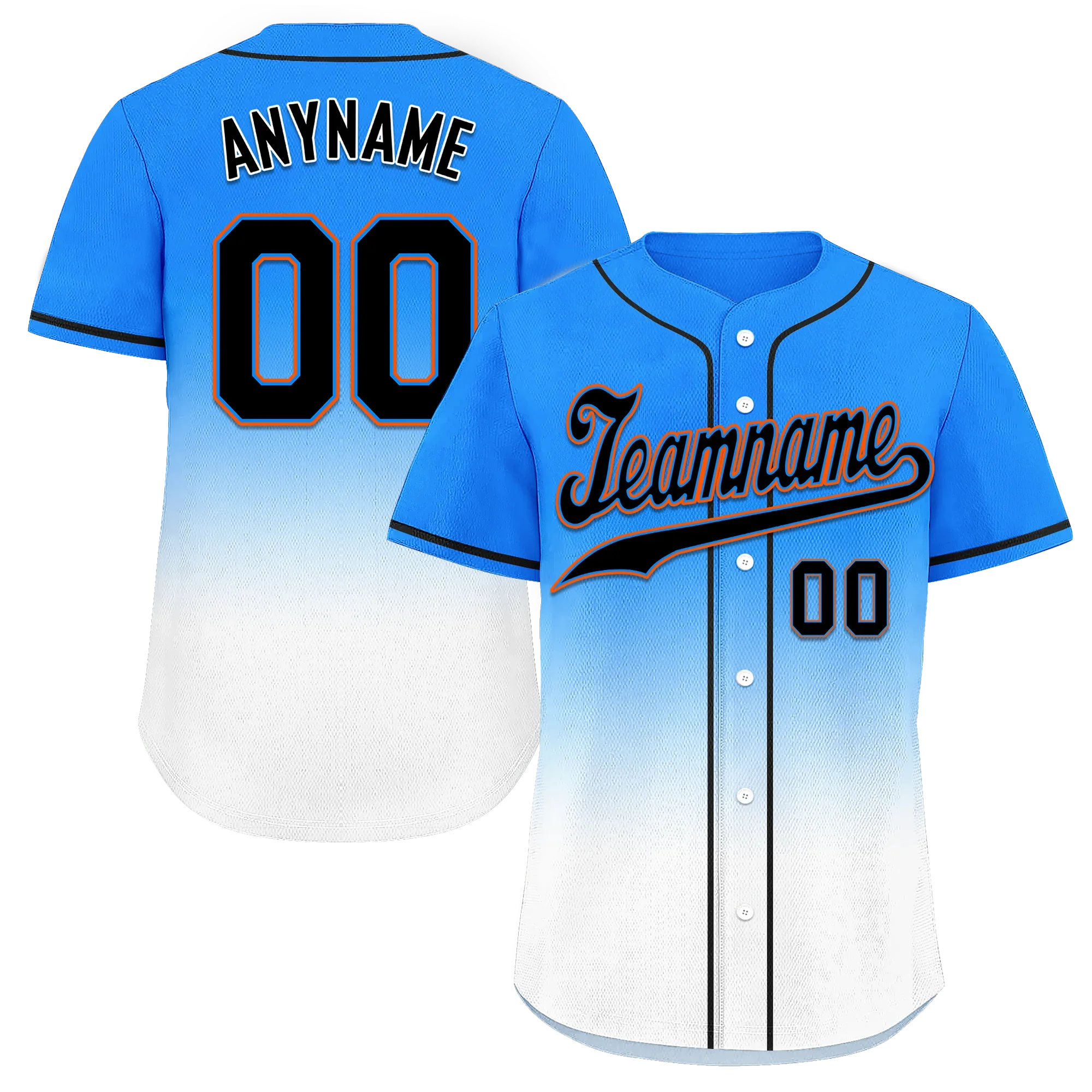 Custom Blue White Fade Fashion Personalized Authentic Baseball Jersey BSBJ01-D0a70ef - Coolcustomize