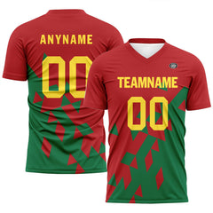 Custom Red Green Soccer Sets Jersey Personalized SCJ101-D28015