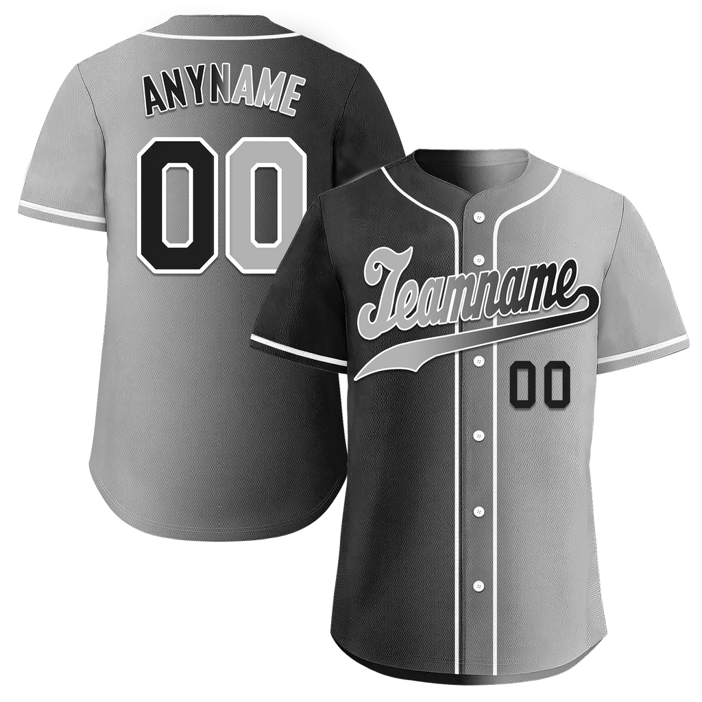 Custom Black Grey Gradient Fashion Personalized Authentic Baseball Jersey BSBJ01-D0a7a07 - Coolcustomize