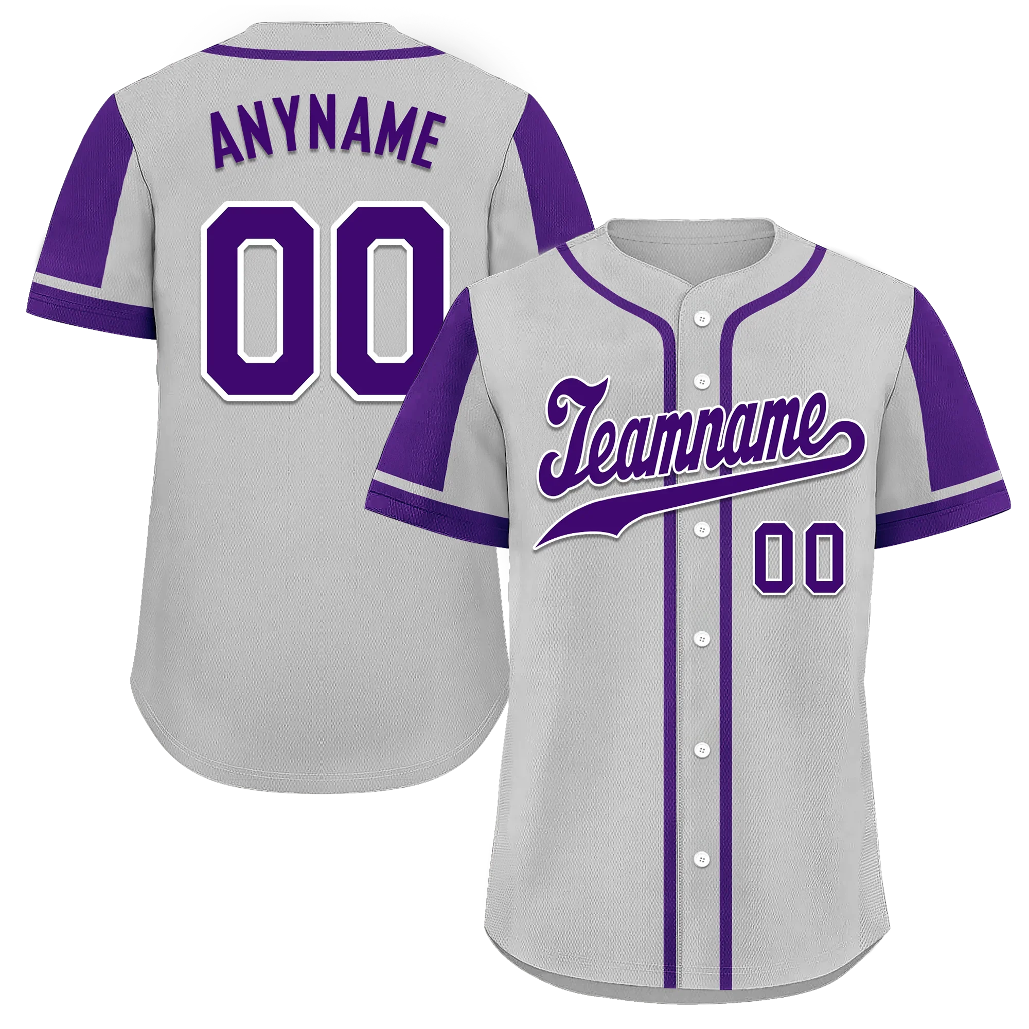 Custom Gray Purple Raglan Sleeves Personalized Authentic Baseball Jersey BSBJ01-D017186 - Coolcustomize