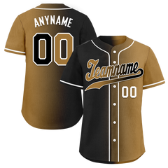 Custom Black Gold Gradient Fashion Personalized Authentic Baseball Jersey BSBJ01-D0a7a0d