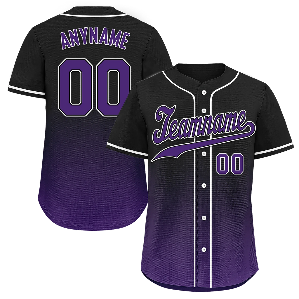 Custom Black Purple Fade Fashion Personalized Authentic Baseball Jersey BSBJ01-D0a70d0 - Coolcustomize