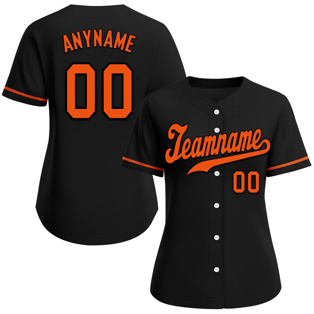 Custom Black Orange Classic Style Orange Personalized Authentic Baseball Jersey BSBJ01-bd0fa0b - Coolcustomize