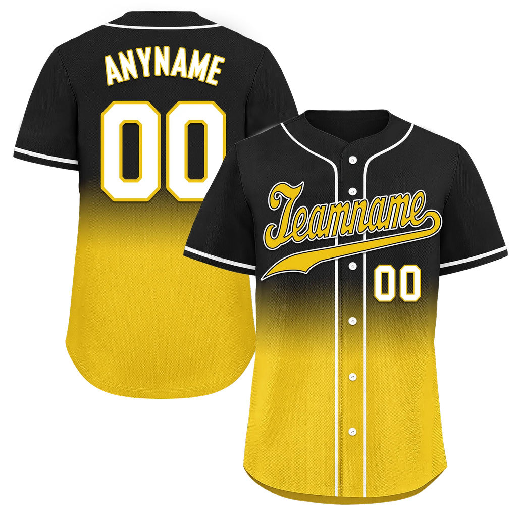 Custom Black Yellow Fade Fashion Personalized Authentic Baseball Jersey BSBJ01-D0a70cc - Coolcustomize