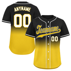 Custom Black Yellow Fade Fashion Personalized Authentic Baseball Jersey BSBJ01-D0a70cc