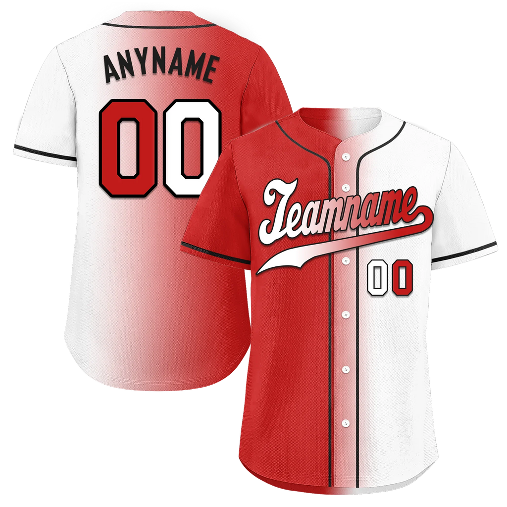 Custom Red White Gradient Fashion Personalized Authentic Baseball Jersey BSBJ01-D0a7aa9 - Coolcustomize