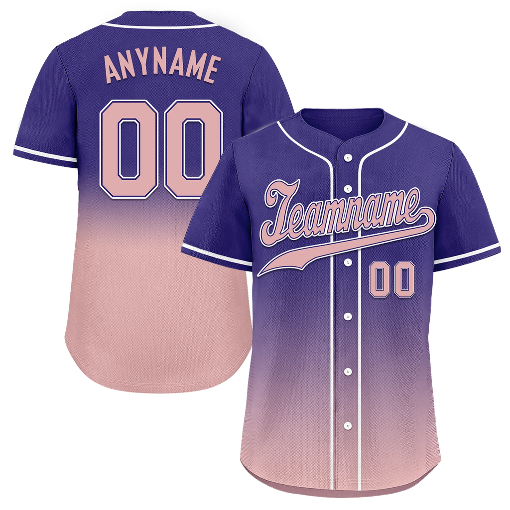 Custom Purple Pink Fade Fashion Personalized Authentic Baseball Jersey BSBJ01-D0a7070 - Coolcustomize