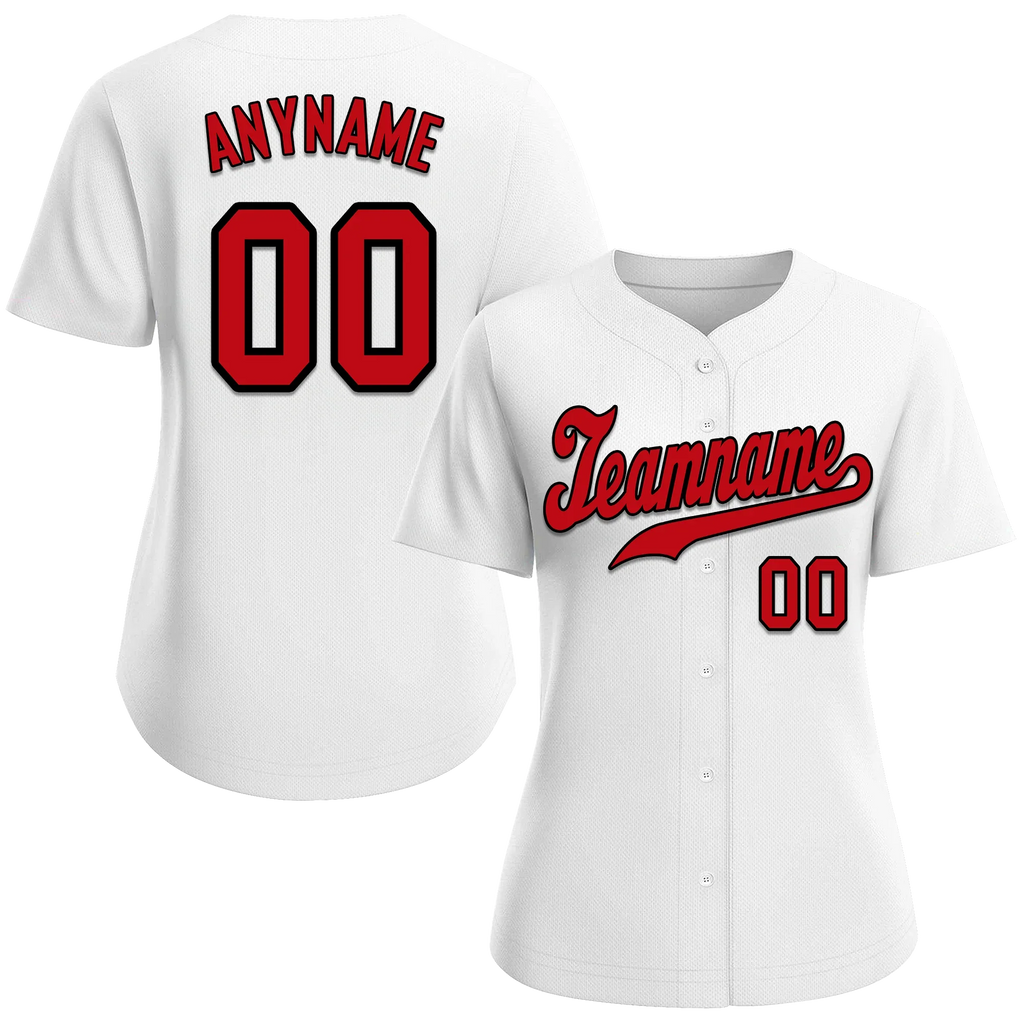Custom White Classic Style Red Personalized Authentic Baseball Jersey BSBJ01-bd0fad9 - Coolcustomize