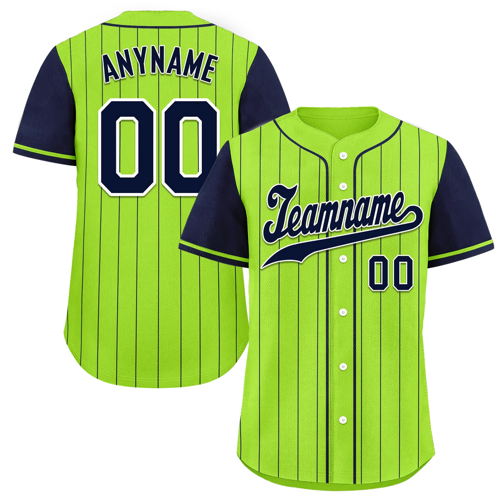 Custom Green Blue Stripe Fashion Personalized Authentic Baseball Jersey BSBJ01-D017232 - Coolcustomize