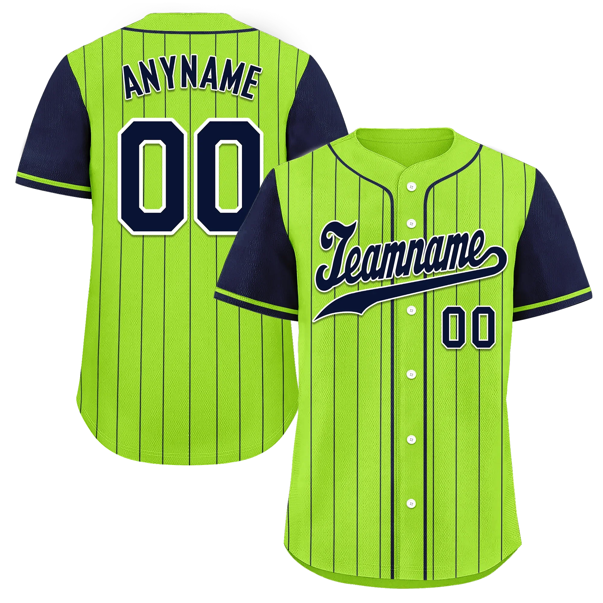 Custom Green Blue Stripe Fashion Personalized Authentic Baseball Jersey BSBJ01-D017232 - Coolcustomize