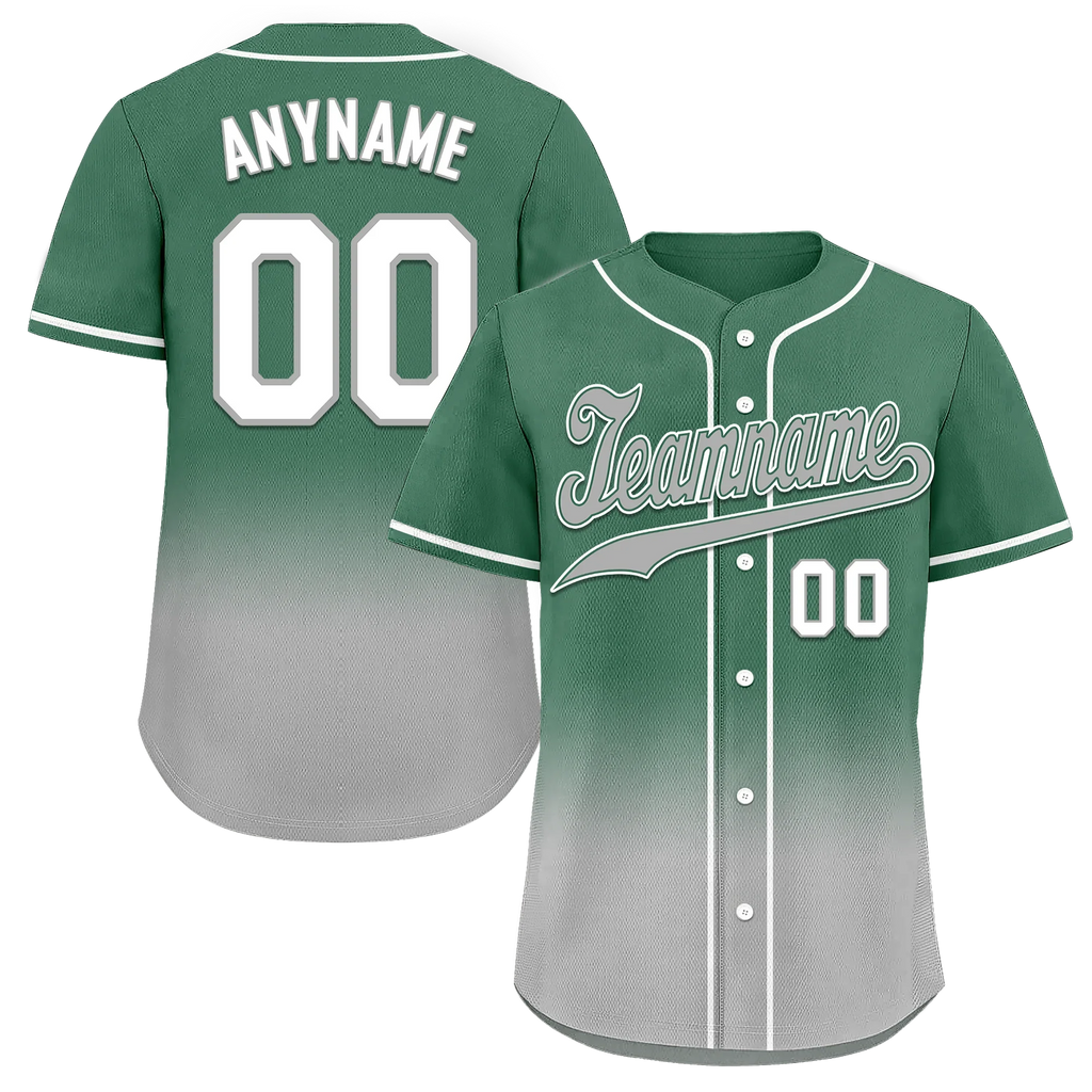 Custom Green Grey Fade Fashion Personalized Authentic Baseball Jersey BSBJ01-D0a70c9 - Coolcustomize