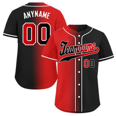 Custom Red Black Gradient Fashion Personalized Authentic Baseball Jersey BSBJ01-D0a707a