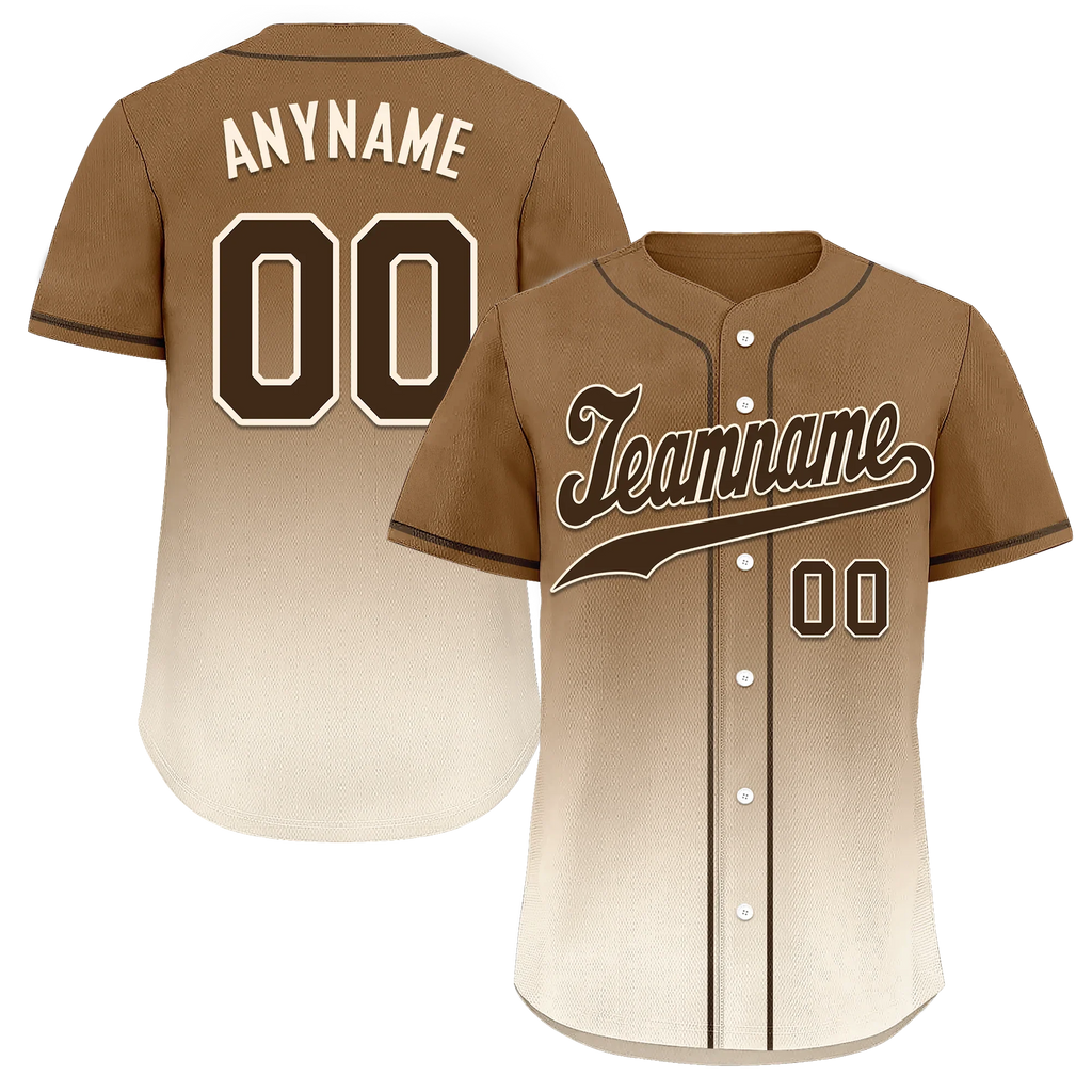 Custom Brown White Fade Fashion Personalized Authentic Baseball Jersey BSBJ01-D0a70fe - Coolcustomize