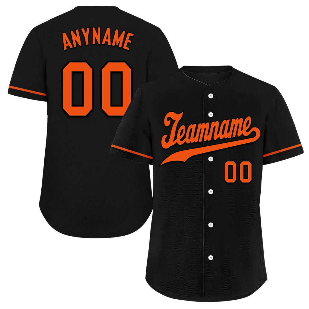 Custom Black Orange Classic Style Orange Personalized Authentic Baseball Jersey BSBJ01-bd0fa0b - Coolcustomize
